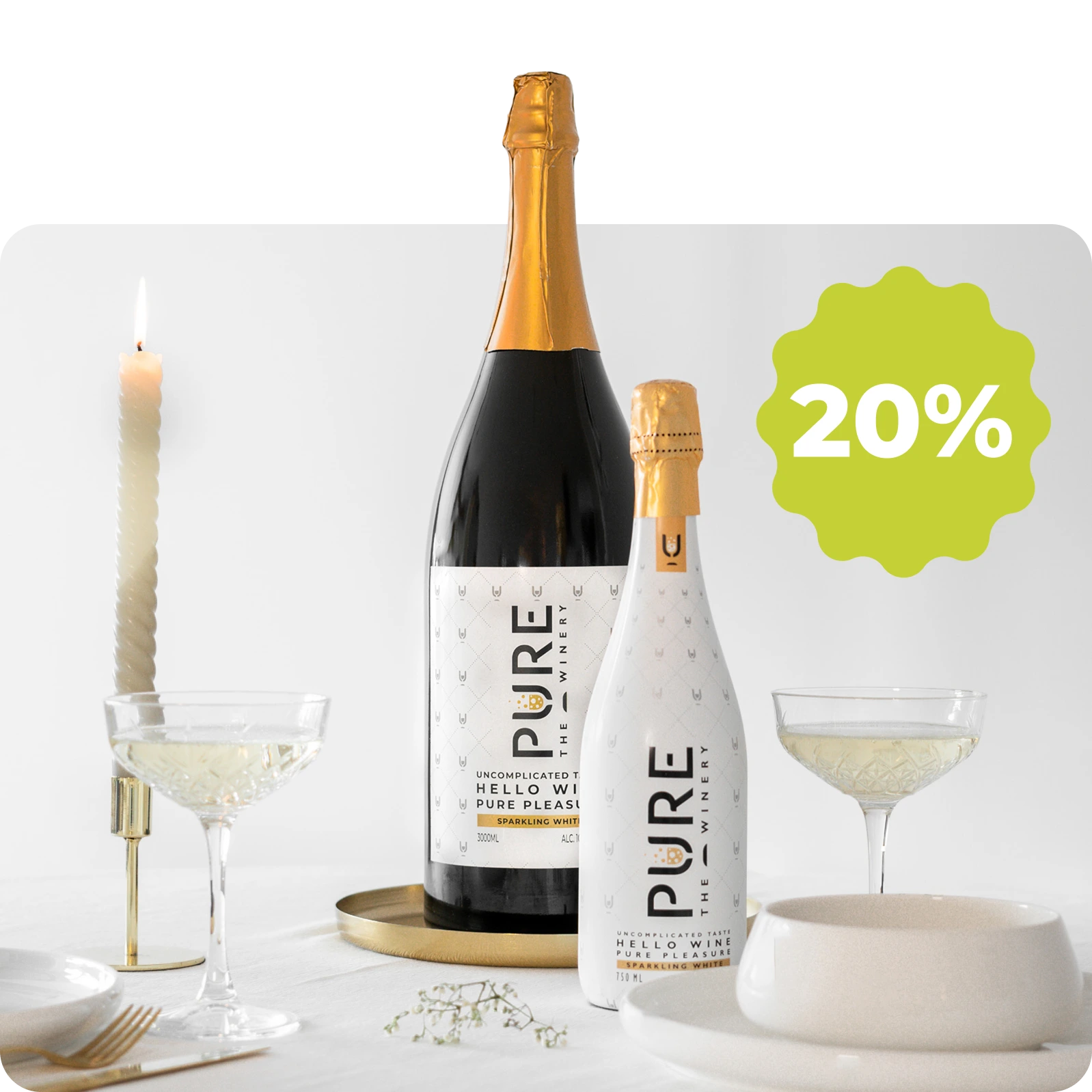 XXL (3L) Zero Sugar Mousserende Hvid